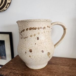 Vintage Studio Pottery Stoneware Artist Signed Matte Speckled Pitcher/Jar